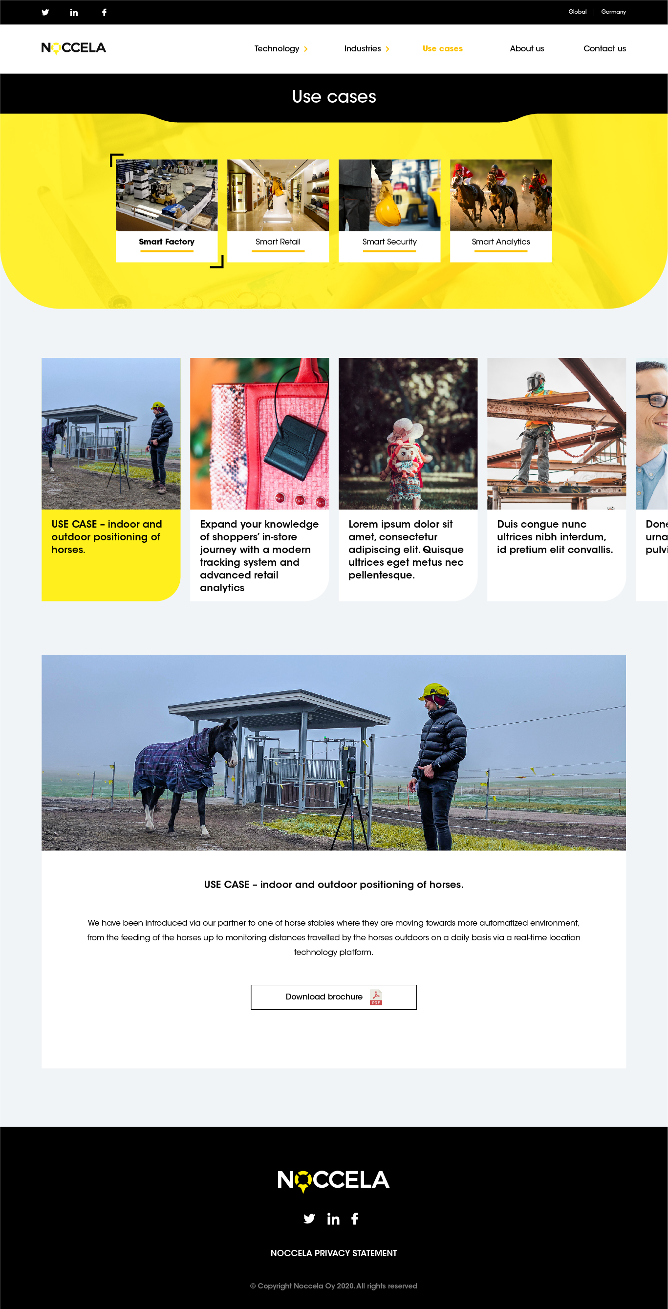 Use case-side med interaktive kort og kategorier